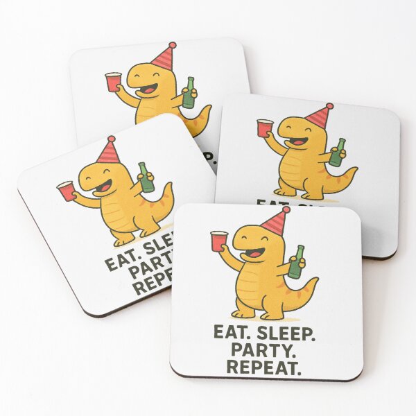Item preview, Eat. Sleep. Party. Repeat. - Party Dinosaur Cartoon designed and sold by MythoWorldddd.