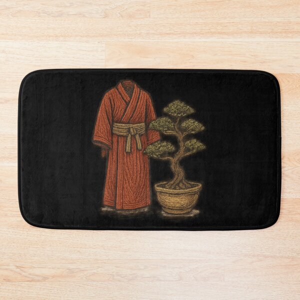 Item preview, Japanese Robe with Bonsai – Minimalist Retro Comics, Embroidery Style designed and sold by OnPointOutfits.