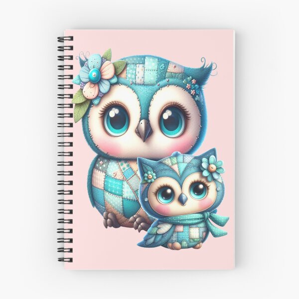 Item preview, fantasy owl with its baby, patchwork pattern designed and sold by LoneAngel.