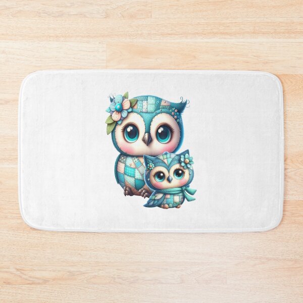 Item preview, fantasy owl with its baby, patchwork pattern designed and sold by LoneAngel.