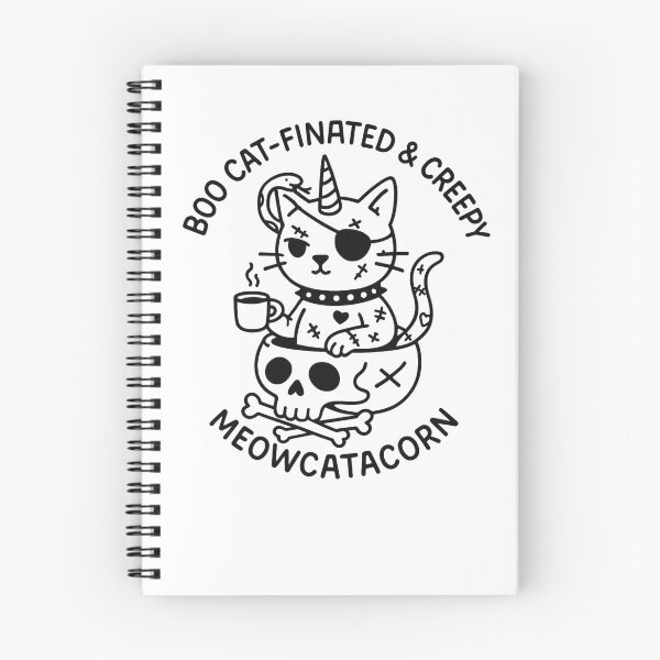 Item preview,  Boo Cat-finated & Creepy – Skull Bath Unicorn Cat Halloween Goth Classic T-Shirt designed and sold by inkfluenceart.
