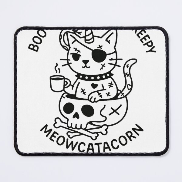 Item preview, Boo Cat-finated & Creepy – Skull Bath Unicorn Cat Halloween Goth Classic T-Shirt designed and sold by inkfluenceart.