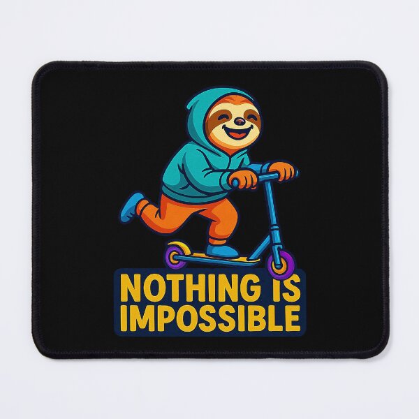 Item preview, Nothing Is Impossible Sloth is riding on a scooter designed and sold by plushism.