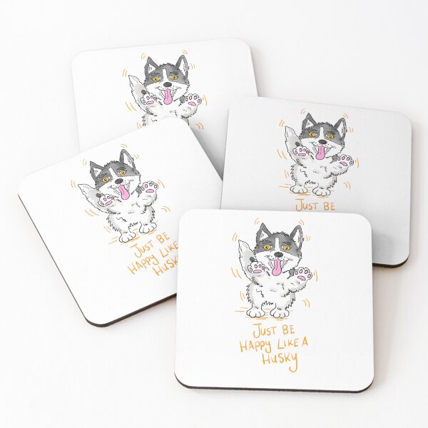 Artikelvorschau, Sei einfach glücklich wie ein Husky - Aquarellversion - - Offizielle Kunst von Jona's Tales entworfen und verkauft von RoseWolfGifts.