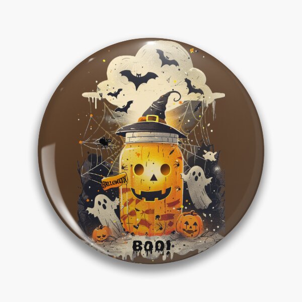 Item preview, Spooky Pumpkin Jar | Cute Haunted Halloween Magic designed and sold by Zentuary.