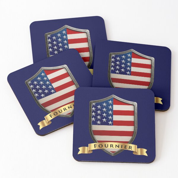 Item preview, Fournier Family USA Shield, Stars & Stripes Heritage Crest designed and sold by Highlandkings.