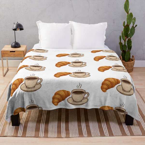 Item preview, Hand Embroidery Style Croissant and Coffee designed and sold by HAFIZ-DP.
