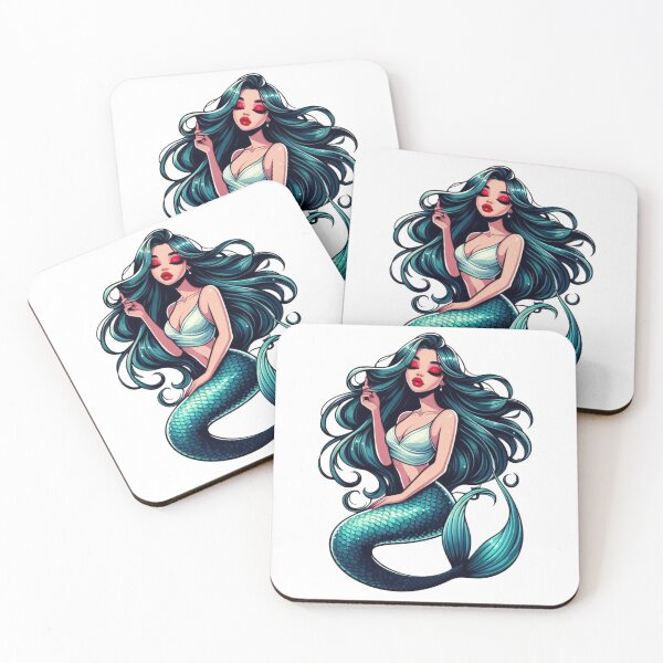 Item preview, Beautiful Blue-Haired Mermaid Fantasy Art designed and sold by DelightWear.