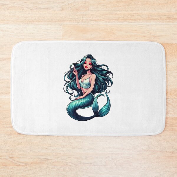 Item preview, Beautiful Blue-Haired Mermaid Fantasy Art designed and sold by DelightWear.