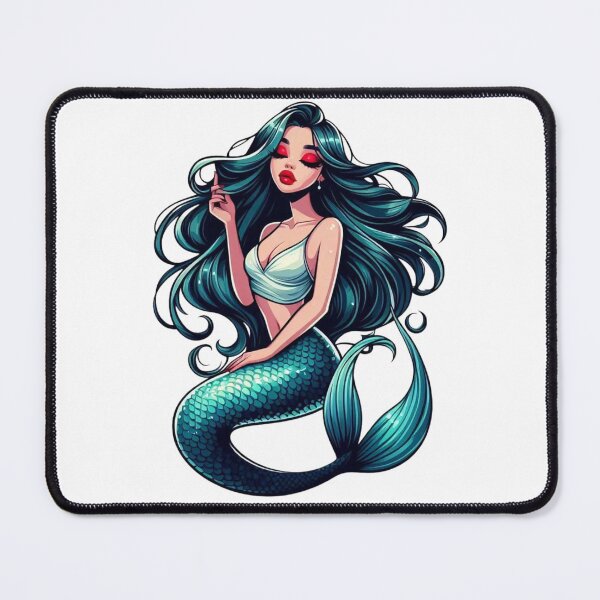 Item preview, Beautiful Blue-Haired Mermaid Fantasy Art designed and sold by DelightWear.