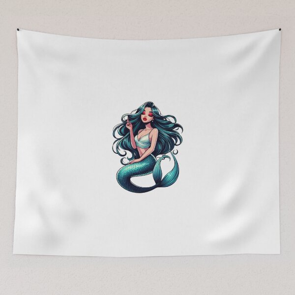 Item preview, Beautiful Blue-Haired Mermaid Fantasy Art designed and sold by DelightWear.