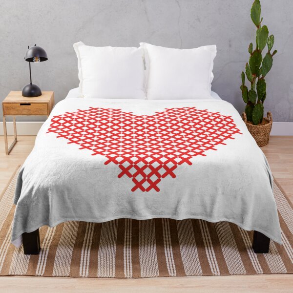 Item preview, Red Cross Stitch Heart designed and sold by kolshi-shop.