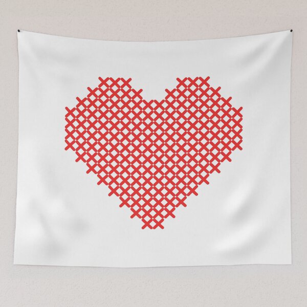 Item preview, Red Cross Stitch Heart designed and sold by kolshi-shop.