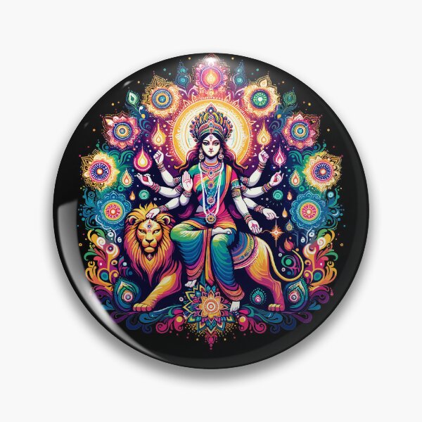 Item preview, Yoga Navratri devi, version 2a Godess Ma Durga face and Diwali Durga pooja rangoli design12 designed and sold by mndesignworx.