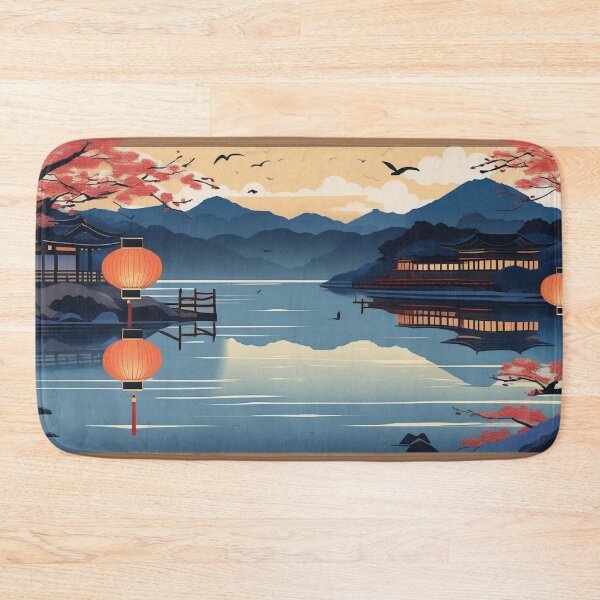 Item preview, Willows and Lanterns at Dusk – Vintage Ukiyo-e Art designed and sold by Vandy Fullam.