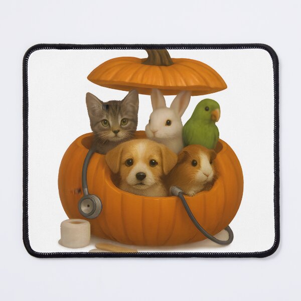 Item preview, Trick or Treat Vet Check-Up – Cute Halloween Animals in Pumpkin designed and sold by Bettybee00.