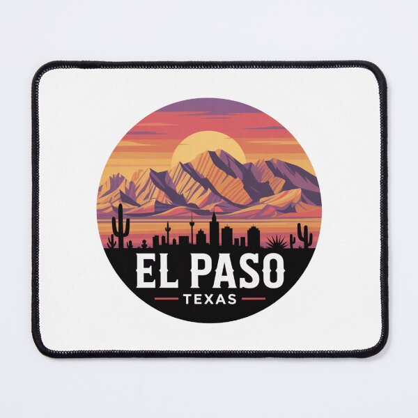 Item preview, El Paso Texas Skyline Sunset – Desert Mountains, Cactus, and Vibrant Southwest Landscape Illustration designed and sold by CircinusStore.