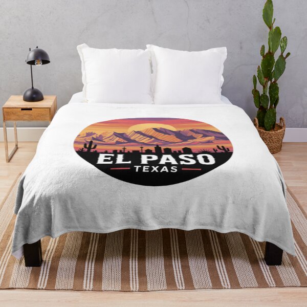 Item preview, El Paso Texas Skyline Sunset – Desert Mountains, Cactus, and Vibrant Southwest Landscape Illustration designed and sold by CircinusStore.