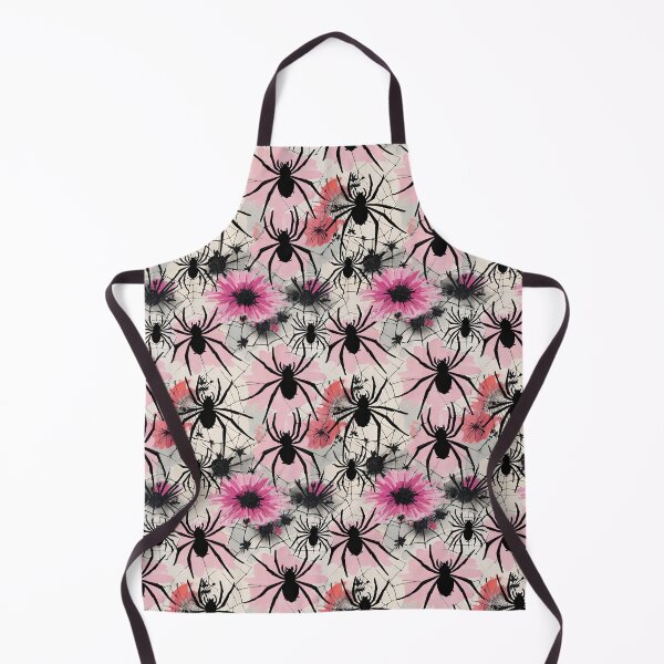 Item preview, Black Spiders And Webs On A Pink Watercolor Background designed and sold by CarrollGene.
