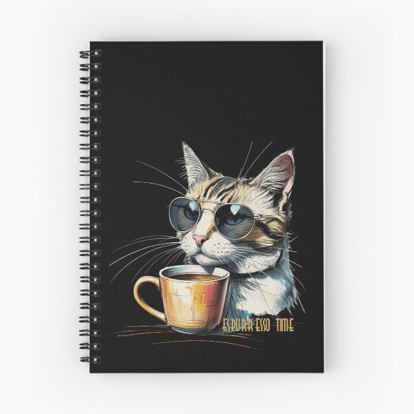 Item preview, cat and coffee, espurr-esso time, a gift for lovers of morning coffee and cats, designed and sold by miro-bob-design.