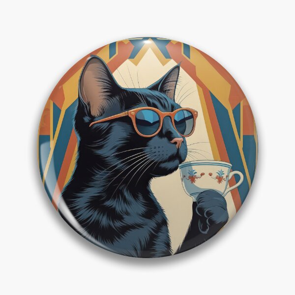 Item preview, sunglasses cat and caffee, vintage vacation atmosphere, designed and sold by miro-bob-design.