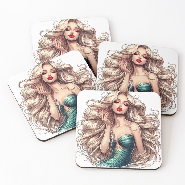 Item preview, Golden-Haired Mermaid with Blue Tail designed and sold by DelightWear.