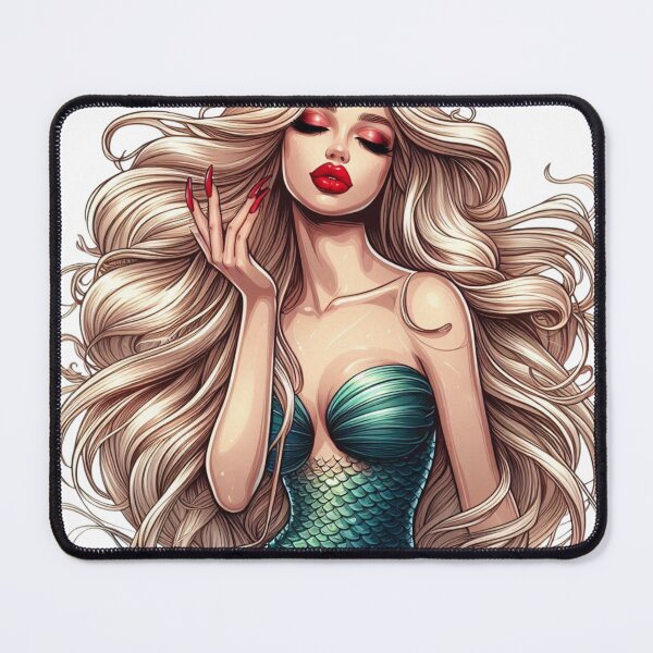 Item preview, Golden-Haired Mermaid with Blue Tail designed and sold by DelightWear.
