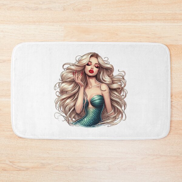 Item preview, Golden-Haired Mermaid with Blue Tail designed and sold by DelightWear.