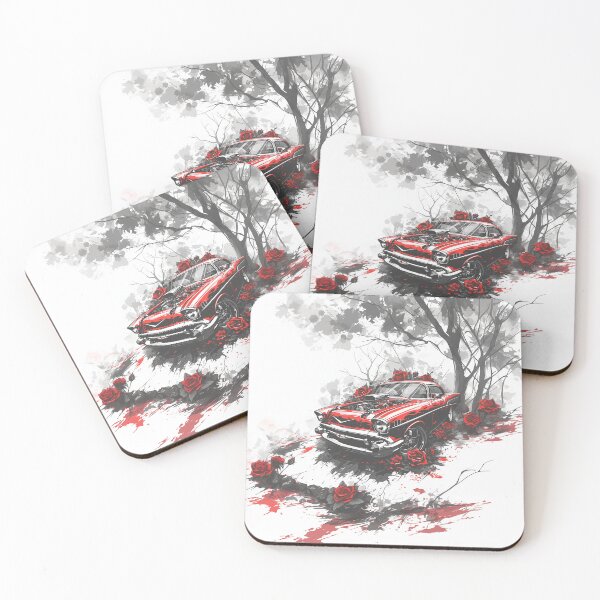 Item preview, Classic Red Car with Roses designed and sold by Christian Weiss.