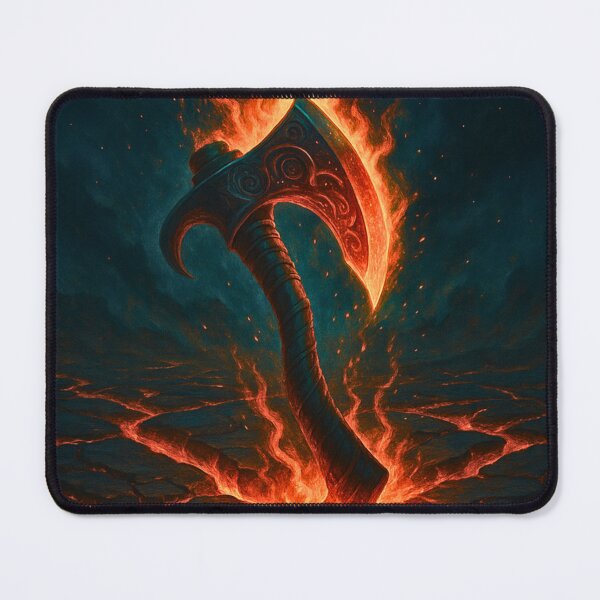 Item preview, Fiery Molten Axe Design for Rock and Metal Fans  designed and sold by DireBlaze.
