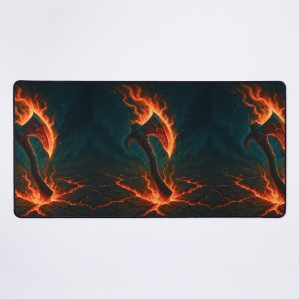 Item preview, Fiery Molten Axe Design for Rock and Metal Fans  designed and sold by DireBlaze.