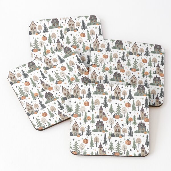 Item preview, Haunted Houses & Pine Trees | Enchanted Nordic Halloween designed and sold by Shuga-Design.