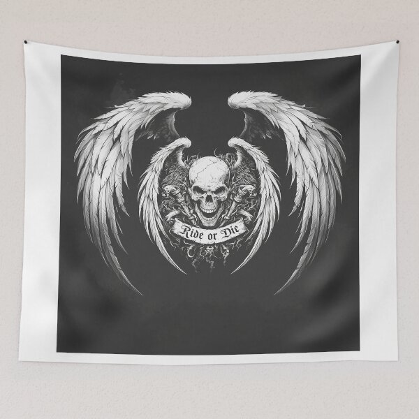 Item preview, Ride or Die Skull Wings Emblem designed and sold by Christian Weiss.