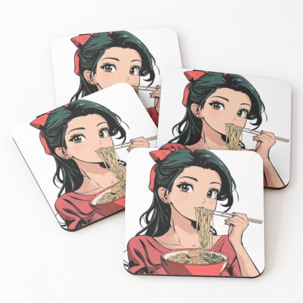 Item preview, Cute Anime Girl Eating Ramen designed and sold by Hadwickfrieda.