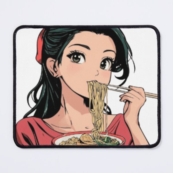 Item preview, Cute Anime Girl Eating Ramen designed and sold by Hadwickfrieda.