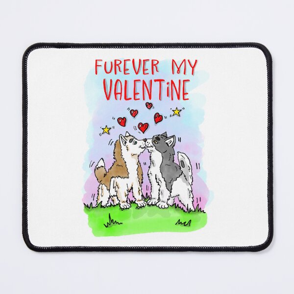 Item preview, Furever my Valentine - a husky puppy design - Jona's Tales official hand drawn watercolour art designed and sold by RoseWolfGifts.