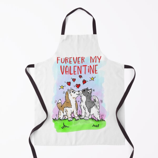 Item preview, Furever my Valentine - a husky puppy design - Jona's Tales official hand drawn watercolour art designed and sold by RoseWolfGifts.
