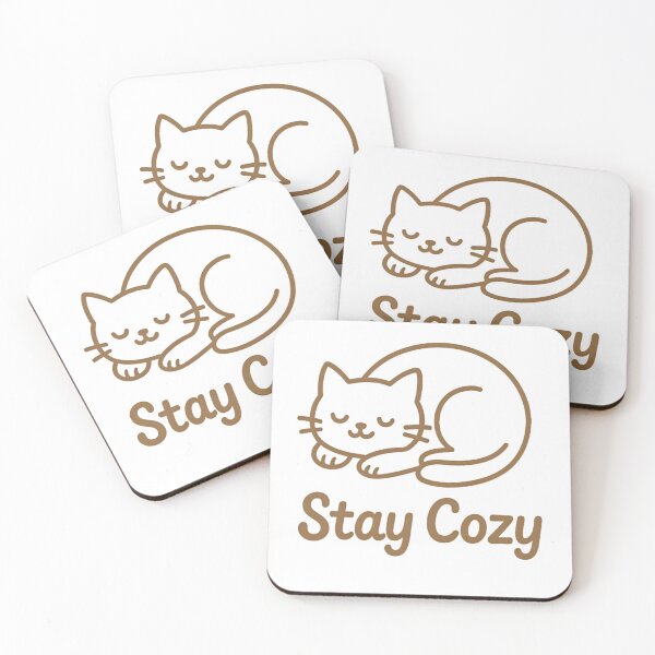 Item preview, Stay Cozy Cat - Minimalist Cute Sleeping Cat Design  designed and sold by Uramerstore.