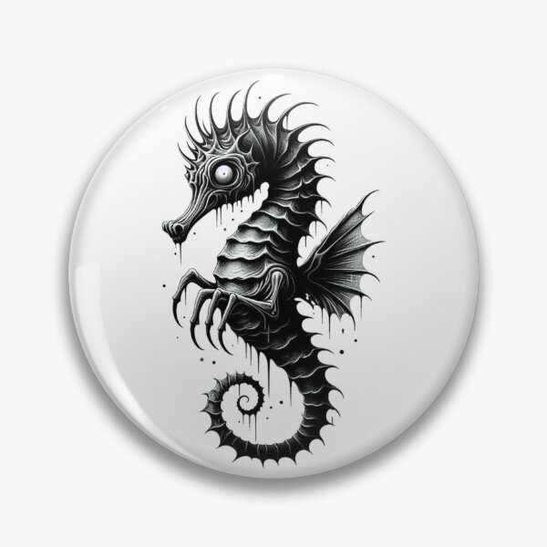 Item preview, Black and White Dark Seahorse designed and sold by DelightWear.