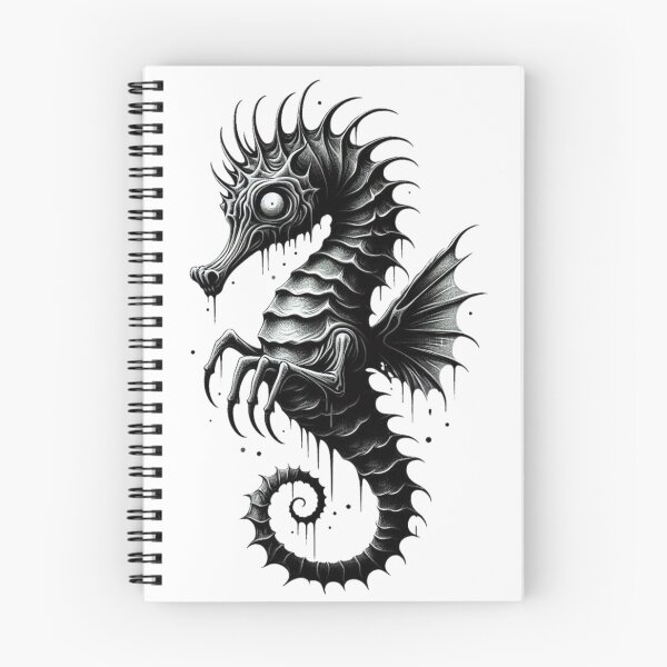Item preview, Black and White Dark Seahorse designed and sold by DelightWear.