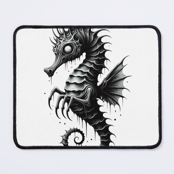 Item preview, Black and White Dark Seahorse designed and sold by DelightWear.