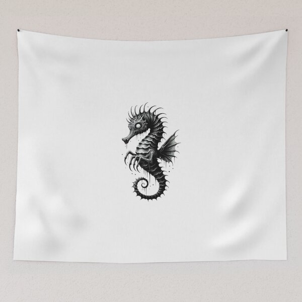 Item preview, Black and White Dark Seahorse designed and sold by DelightWear.