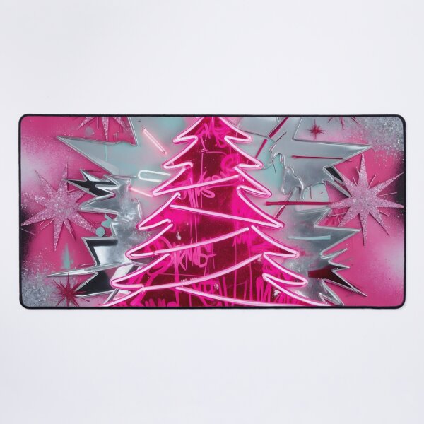 Item preview, Pinkmas Neon Christmas Tree – Bold Holiday Wall Art designed and sold by LaLi-Designs.