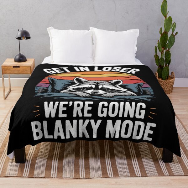 Item preview, Funny raccoon meme blanky mode designed and sold by DoorwayThreads.