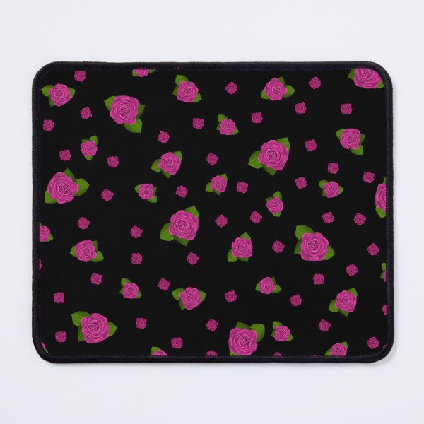 Item preview, Hand-Painted Pattern of Charming Pink Roses on black background. designed and sold by ArchersBoutique.