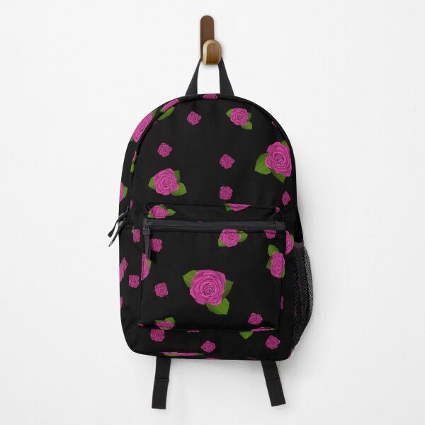 Item preview, Hand-Painted Pattern of Charming Pink Roses on black background. designed and sold by ArchersBoutique.