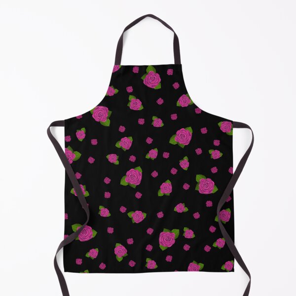 Item preview, Hand-Painted Pattern of Charming Pink Roses on black background. designed and sold by ArchersBoutique.