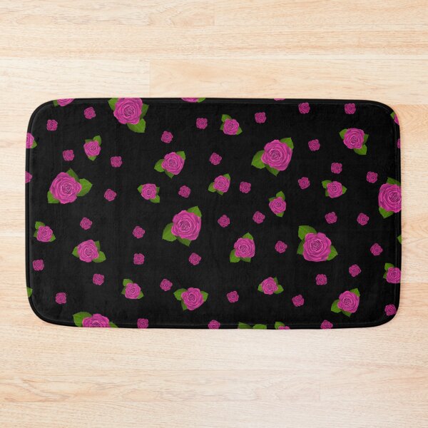 Item preview, Hand-Painted Pattern of Charming Pink Roses on black background. designed and sold by ArchersBoutique.