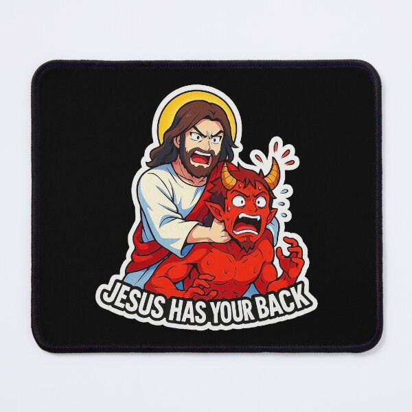 Item preview, Jesus Has Your Back meme Jesus Christ Bible Quote designed and sold by plushism.