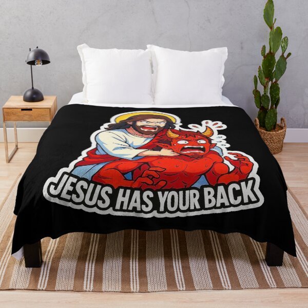 Item preview, Jesus Has Your Back meme Jesus Christ Bible Quote designed and sold by plushism.